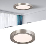 PANEL LED PLATEADO CIRCULAR 18W ADOSABLE SIMPLE LUZ BLANCA 6500K