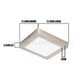 PANEL PLATEADO LED CUADRADO 18W ADOSABLE SIMPLE LUZ BLANCA 6500K