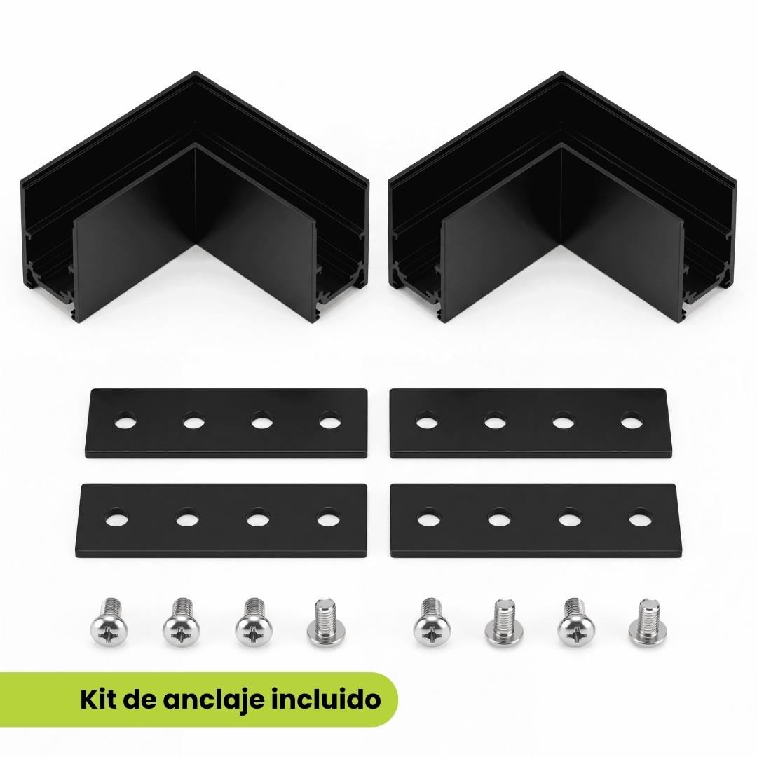 KIT 2 ESQUINEROS 90° PARA RIEL MAGNÉTICO ADOSABLE - RIEL NO INCLUIDO