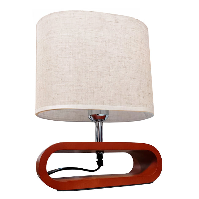 LÁMPARA DE MESA DE MADERA KENIA + FOCO LED 12W LUZ CÁLIDA