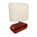 LÁMPARA DE MESA DE MADERA KENIA + FOCO LED 12W LUZ CÁLIDA