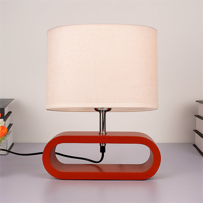 LÁMPARA DE MESA DE MADERA KENIA + FOCO LED 12W LUZ CÁLIDA