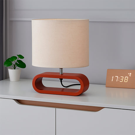 LÁMPARA DE MESA DE MADERA KENIA + FOCO LED 12W LUZ CÁLIDA