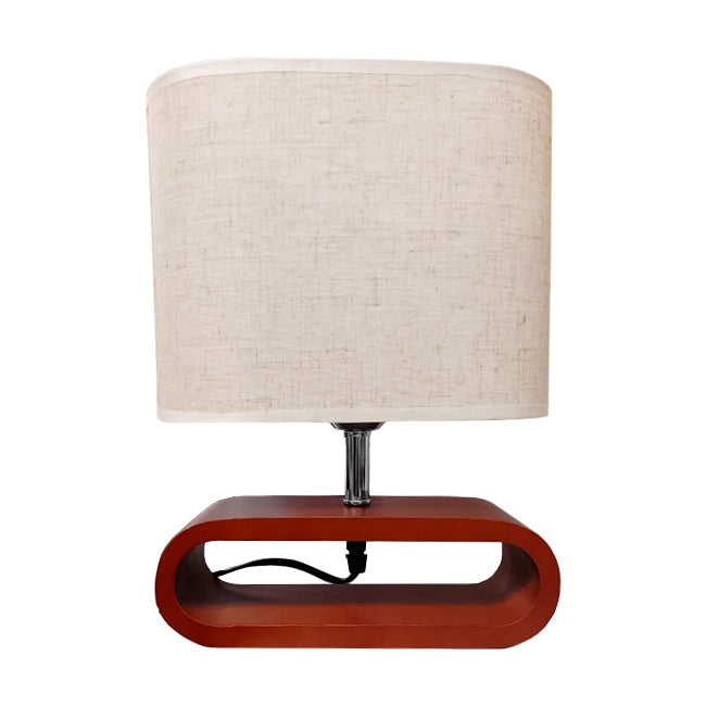 LÁMPARA DE MESA DE MADERA KENIA + FOCO LED 12W LUZ CÁLIDA