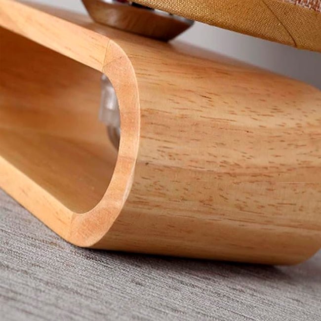 LÁMPARA DE MESA DE MADERA IRIS CABLE BLANCO + FOCO LED 12W LUZ CÁLIDA