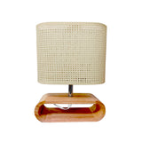 LÁMPARA DE MESA DE MADERA IRIS CABLE BLANCO + FOCO LED 12W LUZ CÁLIDA