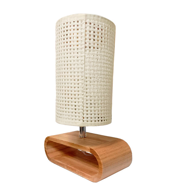 LÁMPARA DE MESA DE MADERA IRIS CABLE BLANCO - SIN FOCO