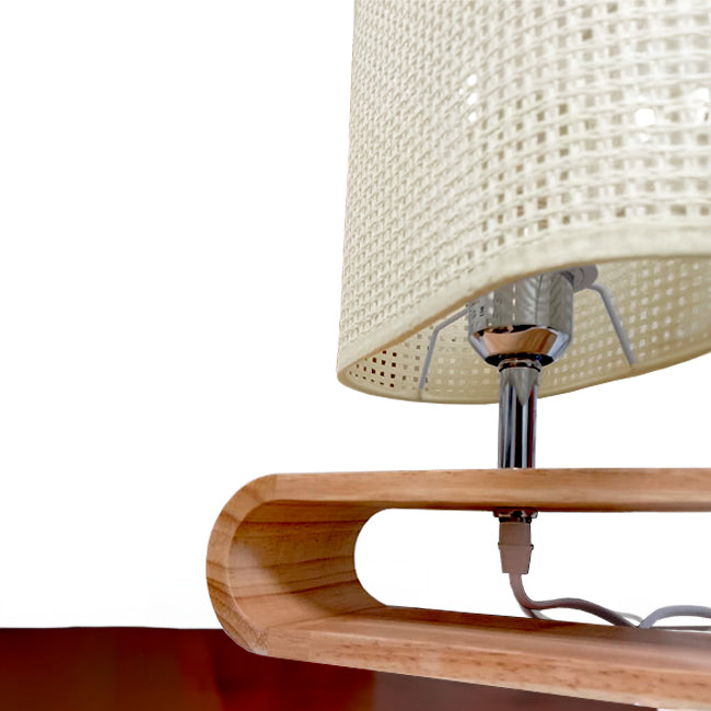 LÁMPARA DE MESA DE MADERA IRIS CABLE BLANCO - SIN FOCO
