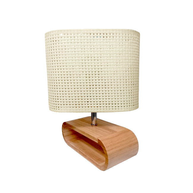 LÁMPARA DE MESA DE MADERA IRIS CABLE BLANCO + FOCO LED 12W LUZ CÁLIDA