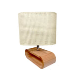LÁMPARA DE MESA DE MADERA IRIS CABLE BLANCO + FOCO LED 12W LUZ CÁLIDA