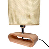 LÁMPARA DE MESA DE MADERA IRIS CABLE NEGRO + FOCO LED 12W LUZ CÁLIDA
