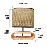 LÁMPARA DE MESA DE MADERA GEA + FOCO LED 12W LUZ CÁLIDA