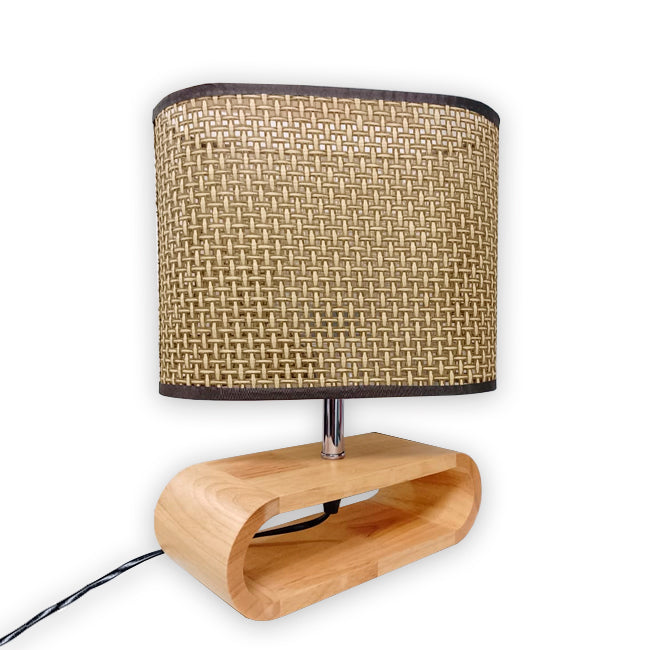 LÁMPARA DE MESA DE MADERA GEA + FOCO LED 12W LUZ CÁLIDA