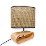 LÁMPARA DE MESA DE MADERA GEA + FOCO LED 12W LUZ CÁLIDA