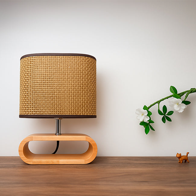 LÁMPARA DE MESA DE MADERA GEA + FOCO LED 12W LUZ CÁLIDA