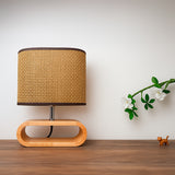 LÁMPARA DE MESA DE MADERA GEA + FOCO LED 12W LUZ CÁLIDA