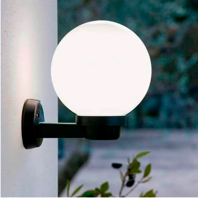 LÁMPARA DE EXTERIOR FAROLA LED + FOCO LED 12W  LUZ CÁLIDA