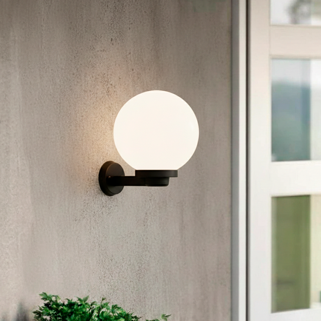 LÁMPARA DE EXTERIOR FAROLA LED + FOCO LED 12W  LUZ CÁLIDA