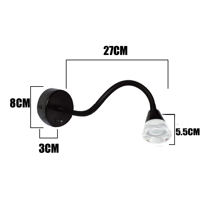 LÁMPARA DE PARED FLEXIBLE MARIA ANTONIETA BLACK LED