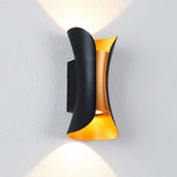 LÁMPARA DE EXTERIOR LUCIANA BLACK AND GOLD LUZ CÁLIDA