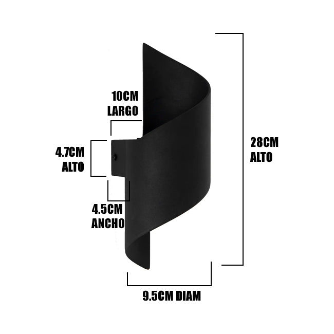 LÁMPARA DE EXTERIOR IVANNA BLACK LED LUZ CÁLIDA