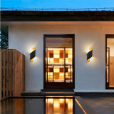 LÁMPARA DE EXTERIOR IVANNA BLACK AND GOLD LED LUZ CÁLIDA