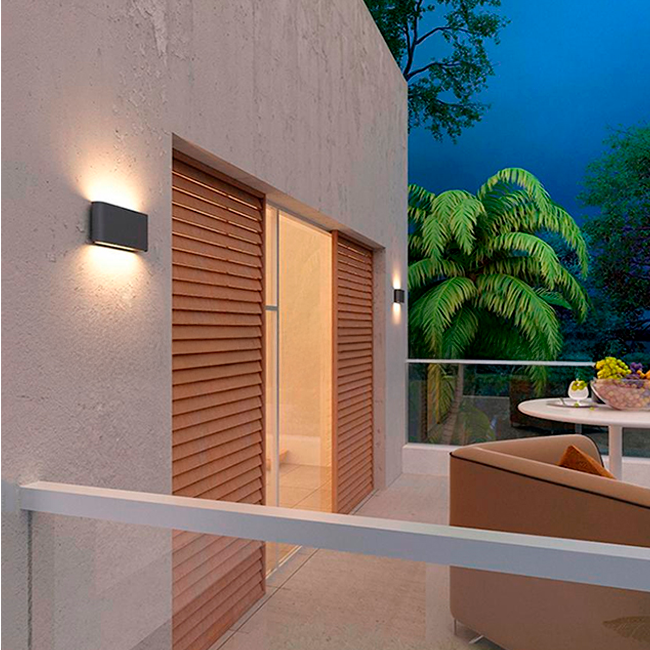 LÁMPARA DE EXTERIOR LED DANAE BLACK 12W LUZ CÁLIDA