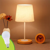 LÁMPARA DE MESA LINEAL FARITZA WHITE + FOCO LED 12W LUZ CÁLIDA