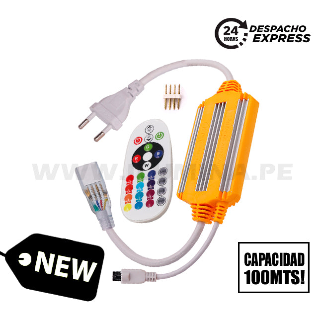 SET COMPLETO - CONECTOR INICIAL PARA CINTA LED RGB - CAPACIDAD MÁXIMA HASTA 100 METROS