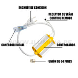 SET COMPLETO - CONECTOR INICIAL PARA CINTA LED RGB - CAPACIDAD MÁXIMA HASTA 100 METROS