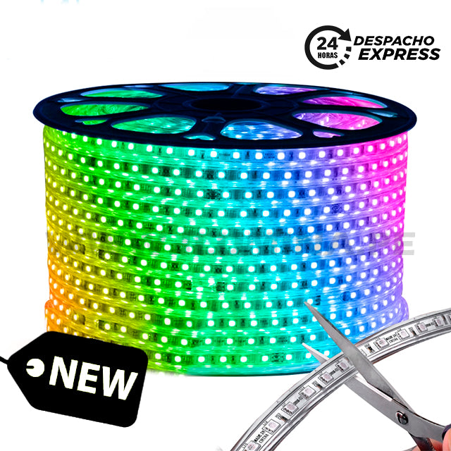 POR METROS - CINTA LED RGB 220 VOLTIOS MULTICOLOR ILUMINA