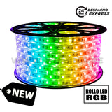 ROLLO DE CINTA LED RGB 220 VOLTIOS X100 METROS MULTICOLOR ILUMINA