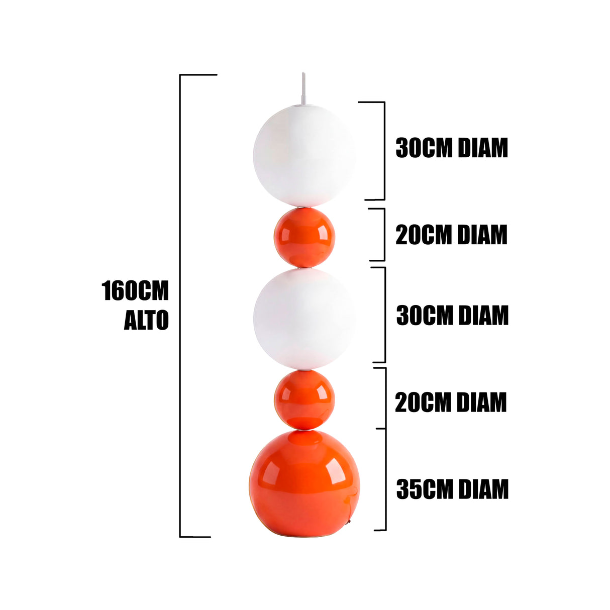 LÁMPARA DE PIE LED PERLA ORANGE AND WHITE