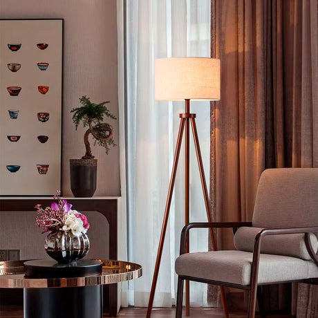 LÁMPARA DE PIE TRÍPODE OSLO NORDIC WOOD NOGAL - SIN FOCO