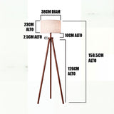 Infografía técnica de cotas con altura de 158.5cm para planificación de sistemas de iluminación.