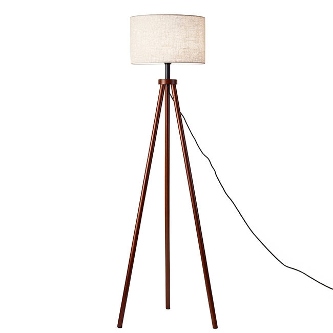 LÁMPARA DE PIE TRÍPODE OSLO NORDIC WOOD NOGAL - SIN FOCO
