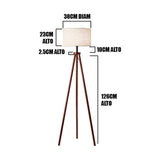 LÁMPARA DE PIE TRÍPODE OSLO NORDIC WOOD NOGAL - SIN FOCO