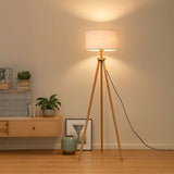 LÁMPARA DE PIE TRÍPODE OSLO NORDIC WOOD NATURAL - SIN FOCO