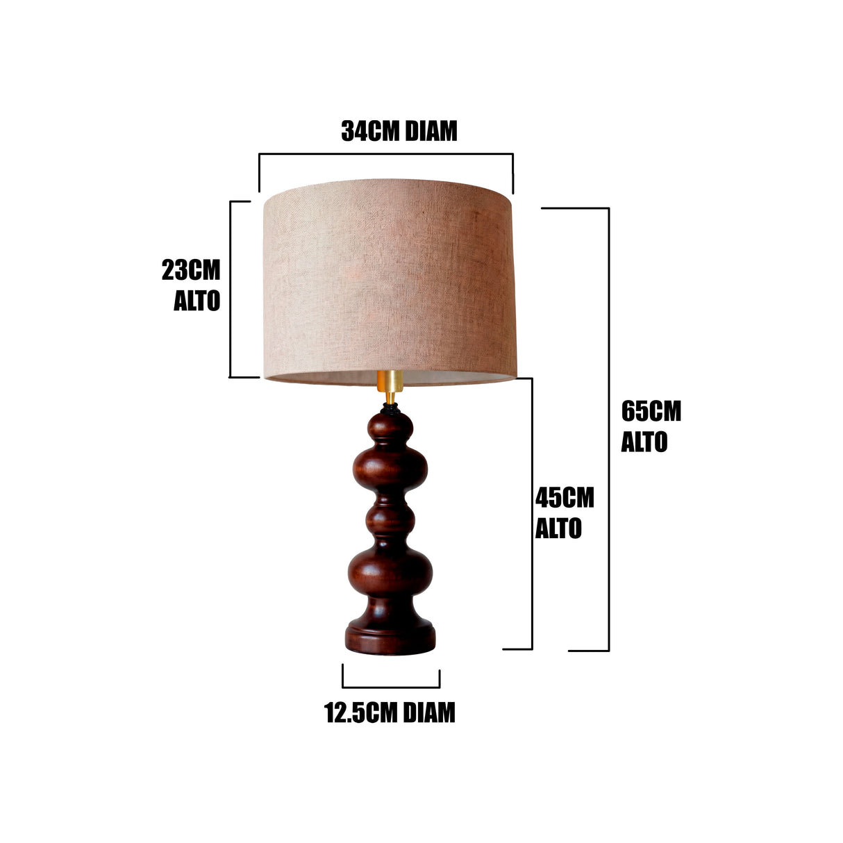 LÁMPARA DE MESA WOOD TOTEM NOGAL - SIN FOCO