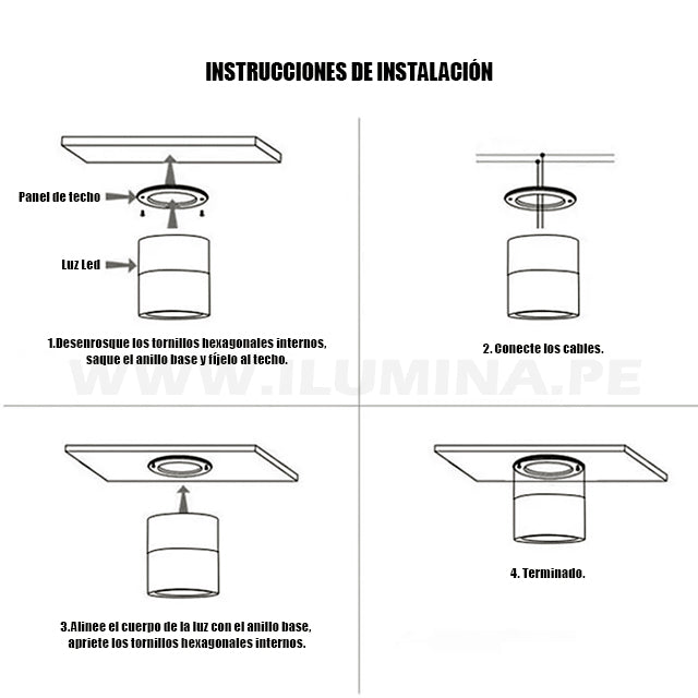 24D01RWH LÁMPARA DE TECHO ADOSABLE LED LUNA WHITE 10W