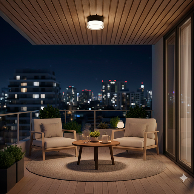 24D01RBK LÁMPARA DE TECHO ADOSABLE LED LUNA BLACK 10W