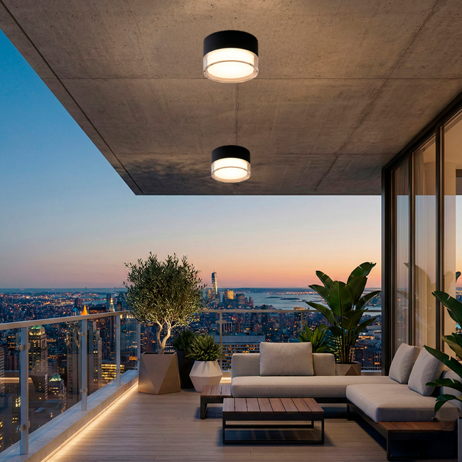 24D01RBK LÁMPARA DE TECHO ADOSABLE LED LUNA BLACK 10W