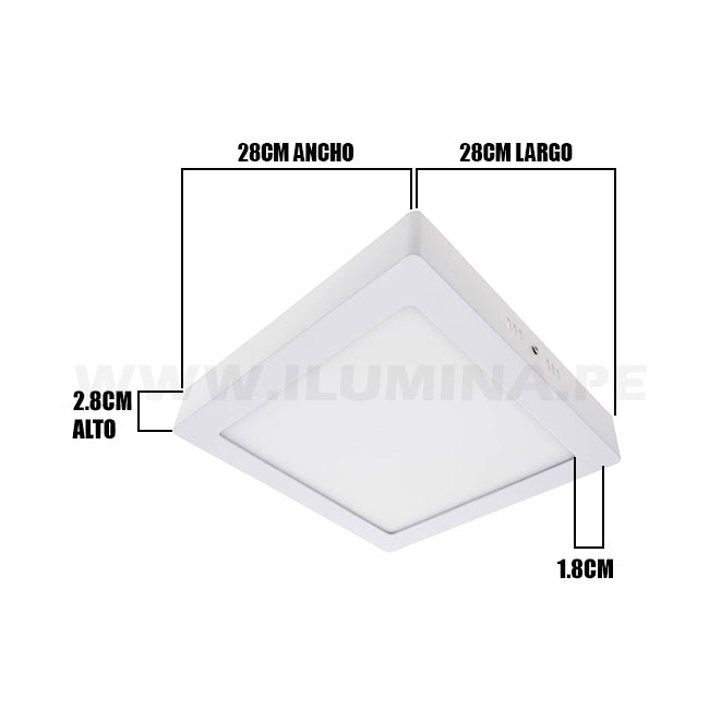 PANEL LED CUADRADO 24W ADOSABLE SIMPLE LUZ BLANCA 6500K