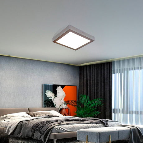 PANEL PLATEADO LED CUADRADO 24W ADOSABLE SIMPLE LUZ BLANCA 6500K