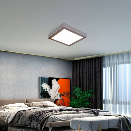 PANEL PLATEADO LED CUADRADO 18W ADOSABLE SIMPLE LUZ BLANCA 6500K