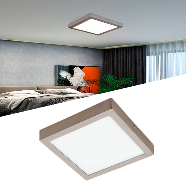 PANEL PLATEADO LED CUADRADO 24W ADOSABLE SIMPLE LUZ BLANCA 6500K