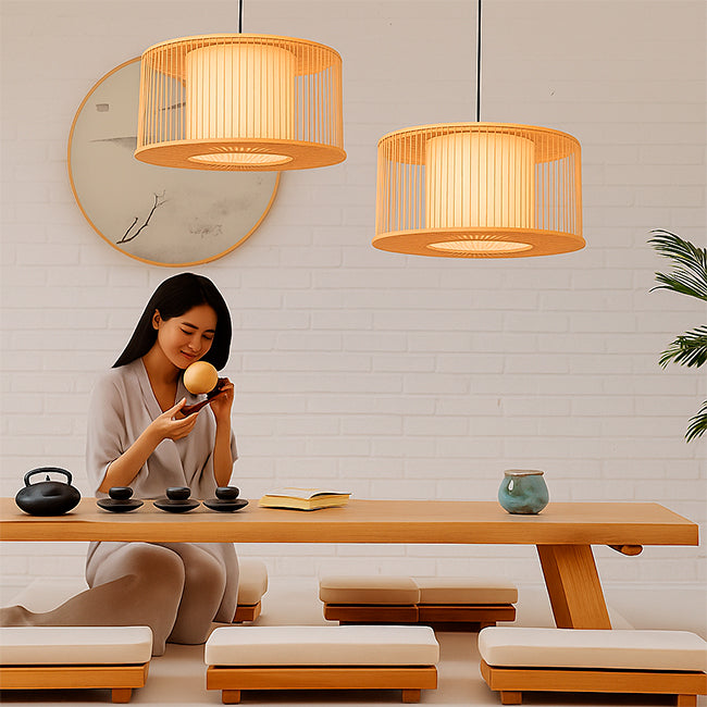 LÁMPARA COLGANTE BAMBÚ NATURAL CIELO - SIN FOCO