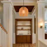 LÁMPARA COLGANTE ARTESANAL LUANA + FOCO LED G95 FILAMENTO ÁMBAR 4W 2700K LUZ CÁLIDA ILUMINA