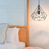 LÁMPARA COLGANTE TIPO JAULA DIAMOND BLACK - SIN FOCO