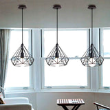 LÁMPARA COLGANTE TIPO JAULA DIAMOND BLACK - SIN FOCO